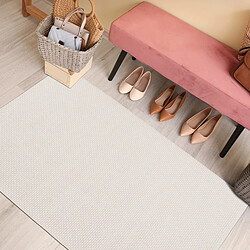 Thedecofactory BANGALOR - Tapis de couloir extérieur/interieur aspect jute blanc 80x150