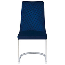 Acheter Beliani Chaise de salle à manger Chaise en porte-à-faux ALTOONA Set de 2 Velours Bleu marine