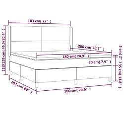 vidaXL Sommier à lattes de lit avec matelas Rose 180x200 cm Velours pas cher