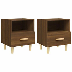 Maison Chic Lot de 2 Tables de chevet - Tables de Nuit Chêne marron 40x35x47 cm