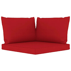 vidaXL Salon de jardin 9 pcs avec coussins Rouge pas cher