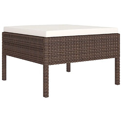 Maison Chic Salon de jardin 5 pcs + coussins - Mobilier/Meubles de jardin - Table et chaises d'extérieur Résine tressée Marron -MN95788 pas cher