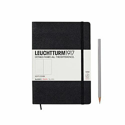 Leuchtturm1917 318651 Carnet medium A5 Couverture souple 121 pages numérotées Noir - Vide/Blanc