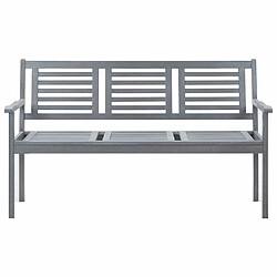 Avis Maison Chic Banc de jardin | Chaise de jardin 3 places avec coussin 150 cm Gris Eucalyptus -GKD28622