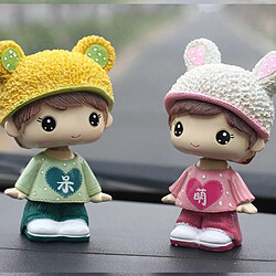 Wewoo Creative Résine Cartoon Secouer La Tête Adorkable Couple Ornements Voiture Maison Chambre Décoration Cadeaux