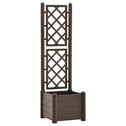 vidaXL Jardinière avec treillis 43x43x142 cm PP Moka