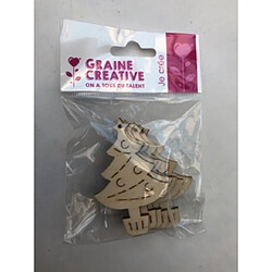 Graines Creatives sachet de 5 formes bois sapin