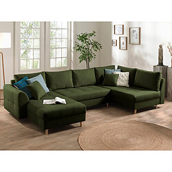 Lisa Design Rune - canapé panoramique - 7 places - style scandinave - droit Rune - canapé panoramique - 7 places - style scandinave - droit - Vert