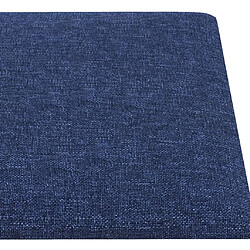 Acheter vidaXL Panneaux muraux 12 pcs Bleu 90x15 cm Tissu 1,62 m²