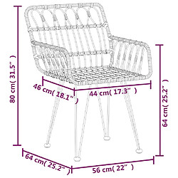 vidaXL Ensemble à manger de jardin 5pcs Résine tressée pas cher