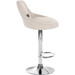 Avis Decoshop26 Set de 2 tabourets de bar coutures décoratives losanges assise en velours crème et cadre en métal chromé TDB10769