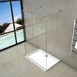 Aica Sanitaire Paroi de douche Hauteur 200cm en verre securit anticalcaire 8mm