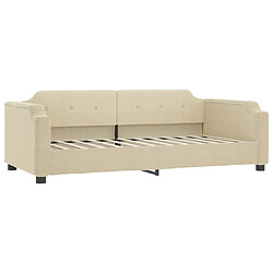 vidaXL Lit de repos sans matelas crème 90x200 cm tissu