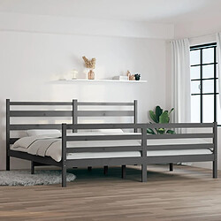 vidaXL Cadre de lit sans matelas bois massif de pin 200x200 cm gris