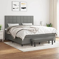 Maison Chic Lit Adulte - Lit simple Lit à sommier tapissier avec matelas moelleux - Meuble de Chambre - Gris foncé 180x200cm Tissu -MN14696