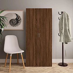 Maison Chic Armoire à Chaussures,Meuble de Rangement à Chaussures Chêne marron 80x35,5x180cm Bois ingénierie -MN49217