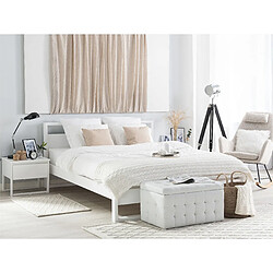 Beliani Lit double en bois blanc 180 x 200 cm GIULIA