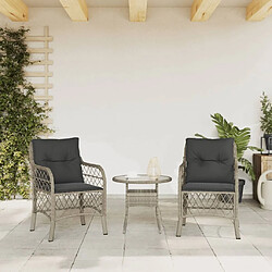 Avis Maison Chic Lot de 2 Chaises de jardin coussins | chaises Relax gris clair résine tressée -GKD45479