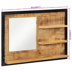 vidaXL Miroir avec étagères 80x8x55 cm verre et bois massif manguier pas cher