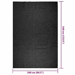 vidaXL Tapis ZIZUR 240x340 cm aspect de jute intérieur extérieur pas cher