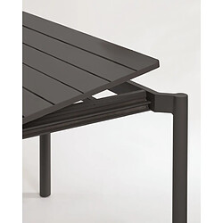 Pegane Table de jardin extensible coloris noir mat en aluminium - longueur 140 / 200 x profondeur 90 x hauteur 75 cm