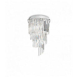 Ideal Lux Plafonnier Chrome en cristal CARLTON 8 ampoules