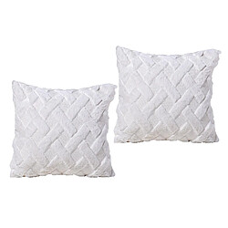 Avis 2x 18 "housse De Coussin Moderne Canapé Géométrique Housse De Coussin Décor à La Maison Blanc