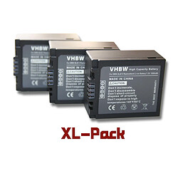 3 batteries vhbw 1000mAh pour appareil photo Panasonic Lumix DMC-G10K, DMC-GF1, DMC-GF1C, DMC-GF1K, DMC-GH1, DMC-GH1K remplace DMW-BLB13 / DMW-BLB13E