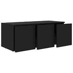 Maison Chic Meuble TV scandinave - Banc TV pour salon Noir 80x34x30 cm Aggloméré -MN91690 pas cher