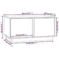 vidaXL Table basse Gris 80x50x40 cm Bois massif de pin pas cher