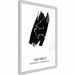 Paris Prix Affiche Murale Encadrée Zodiac Aquarius I 20 x 30 cm Blanc