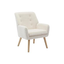 Avis Vente-Unique Fauteuil en tissu bouclette blanc SERINO