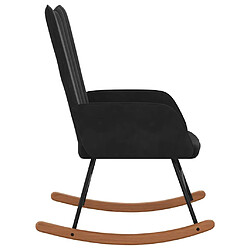 Avis vidaXL Chaise à bascule Noir Velours