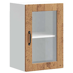 vidaXL Armoire murale de cuisine avec porte en verre Porto vieux bois