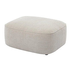 Acheter Vente-Unique Canapé d'angle gauche et pouf en tissu texturé beige POMIANGO