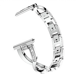 Bracelet en métal décor de diamant argent pour votre Samsung Gear S3 Classic/Frontier/Gear 2 R380 etc