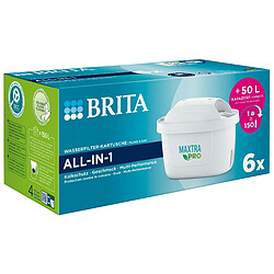 BRITA Maxtra Pro Lot de 6 cartouches de filtre à eau tout-en-un (stock semestriel) ? Cartouches de rechange pour réduire le calcaire, le chlore, les pesticides et les impuretés pour l'eau du robinet avec un meilleur goût