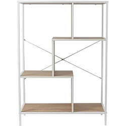 Avis The Home Deco Factory Etagère en bois et métal blanc Edison 80 x 30 x 113 cm.