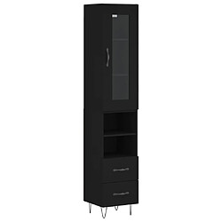 vidaXL Buffet haut Noir 34,5x34x180 cm Bois d'ingénierie