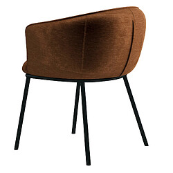 Avis Moloo ALVIN-Fauteuil de table en tissu Retro Terracota et métal noir