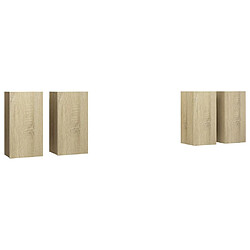 vidaXL Meubles TV 4 pcs Chêne sonoma 30,5x30x60 cm Bois d'ingénierie