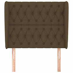 Avis Maison Chic Tête de lit scandinave avec oreilles,meuble de chambre Marron foncé 103x23x118/128 cm Tissu -MN67569