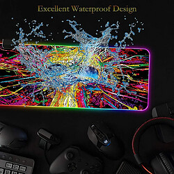 Universal PAD DE MONDE, PAUT PAU MOUSE AVEC RVB Magic Color Gradient Luminal, grande taille de souris étanche PAD XL avec interface USB, Keybo de base en caoutchouc non glissant pas cher