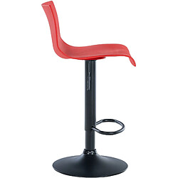 Decoshop26 Tabouret de bar x1 design simple avec repose-pieds en plastique rouge pieds en métal noir 10_0004552