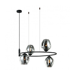 Luminaire Center Suspension moderne Roxane Noir 4 ampoules