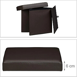 Avis Helloshop26 Tabouret pouf banquette pliant meuble de rangement stable synthétique 38 cm marron 13_0002806_5