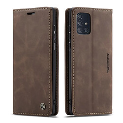 Caseme Etui en PU retourner café pour votre Samsung Galaxy A71