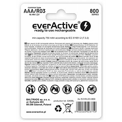 Everactive EVHRL03-800 Haushaltsbatterie Wiederaufladbarer Akku AAA Nickel-Metallhydrid (NiMH) (EVHRL03-800) pas cher