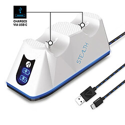 Avis Stealth Double Station de Charge de batterie USB - Manettes PS5 - Play & Charge Cable - BLANC