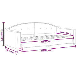 vidaXL Lit de repos sans matelas taupe 90x200 cm tissu pas cher